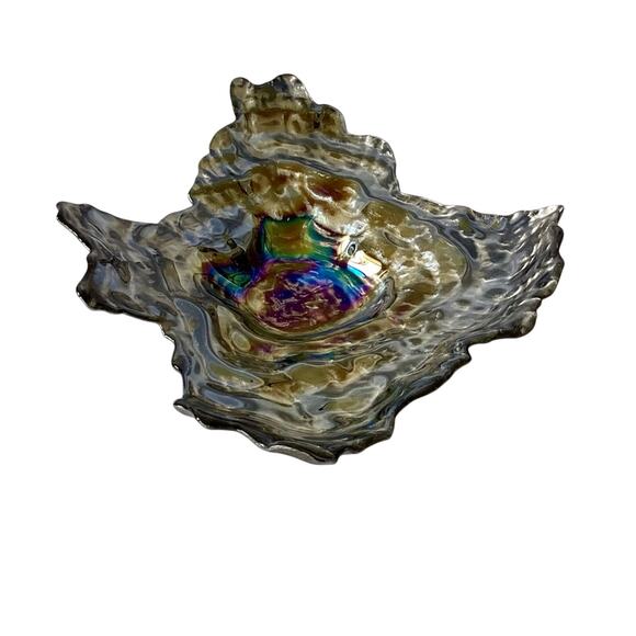 Donald Stuart Art Glass Abalone Oyster Shaped Serving Bowl - Picture 4 of 6